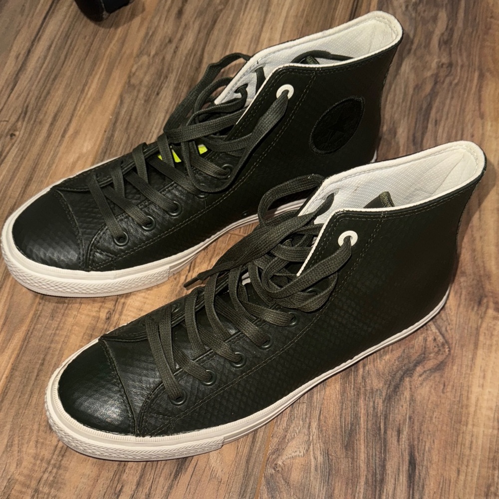 Converse Men's High-Top Sneakers - Forest Green leather
